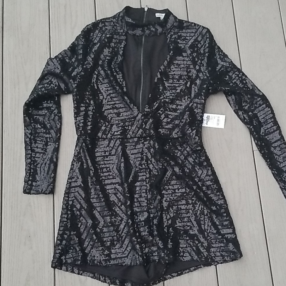 Black Glittery Romper